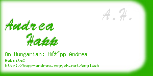 andrea happ business card